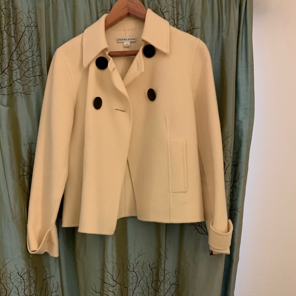 Pendleton White/Ivory Wool Jacket Small - image 1